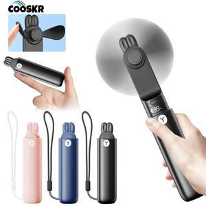 휴대용 선풍기 USB 충전식 2 단 미니 선풍기 LED 디스플레이 휴대용 소형 포켓 여행 선풍기 보조배터리 포