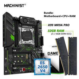 MACHINIST MR9A PRO X99 마더보드 콤보 키트, Xeon E5 2650 V4 CPU 및 DDR4 32GB RAM 메모리 세트, 4 채널