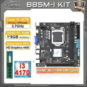 JINGSHA 마더보드 LGA 1150 키트, i3 4170 CPU, 8GB DDR3 RAM 콤보, 플라카 매 1150 데스크탑 조립 키트, L