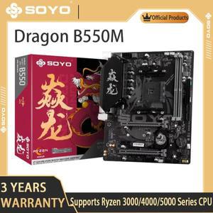 SOYO AMD 게이밍 마더보드, B550M DDR4 더블 채널, B550 M.2, USB3.2 소켓, AM4 플라카 베이스, R3 R5 3600