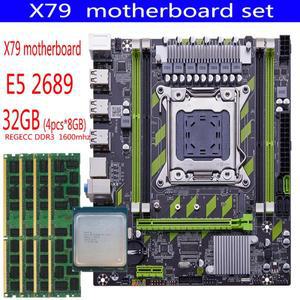 QIYIDA X79 마더보드 세트, LGA2011 콤보 제온 E5 2689 CPU, 4PCs x 8GB = 32GB 메모리, DDR3 RAM, 1600Mhz