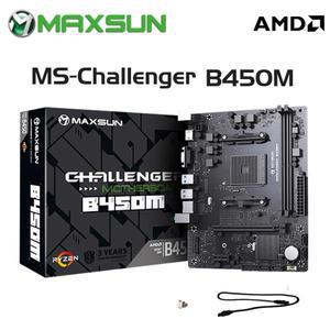 MAXSUN 마더보드 AMD B450M 듀얼 채널 DDR4 메모리 AM4 APU 메인보드 M.2 NVME (Ryzen 4500 5600 5600G CPU