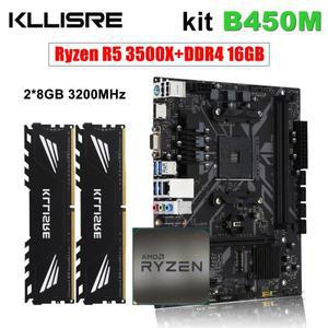 Kllisre B450 키트, AMD Ryzen r5 5 3500X 프로세서, DDR4 16GB (2x8GB), 3200MHz 메모리, AM4 B450M 마더