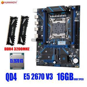HUANANZHI 콤보 키트 포함 마더보드 세트, QD4 X99, XEON LGA2011-3 E5 2670 V3, DDR4 데스크탑 메모리, NV