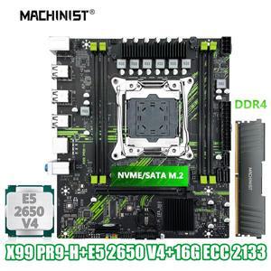 MACHINIST X99 PR9-H 마더보드 세트 키트, 인텔 LGA2011-3 제온 E5 2650 V4 CPU, DDR4 1*16GB 2133MHz RAM