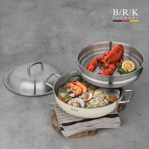 [BRK] 노르딕 통5중 WOK 28cm 크림 화이트(스티머 포함)