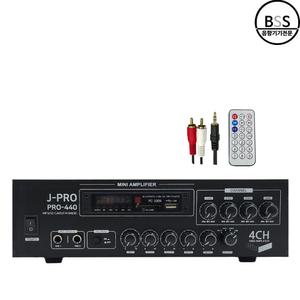 4채널앰프 제이프로 PRO-440 블루투스 USB 카페 미니 매장용 업소용 엠프 