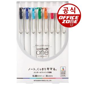 유니 유니볼 원 8색 세트 UMN-S-38 8C 0.38mm 볼펜