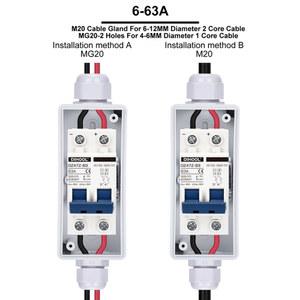 태양광 배터리 인버터 회로 차단기, PV DC 12V 24V 500V, 2P MCB 16A 40A 63A 100A 125A, IP65 방수 박스 케이스 인클로저