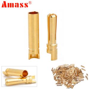 10 쌍 AMASS 4.0mm 4mm 금 컬러 총알 커넥터 RC 배터리 ESC 및 모터 헬리콥터 보트 쿼드 콥터용
