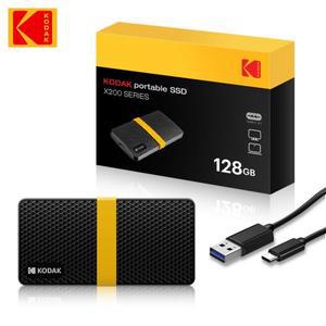KODAK X200 외장 SSD 하드 드라이브, HD Externo 128GB, USB3.1 미니 휴대용 노트북 스마트폰 PS4 PC MAC T