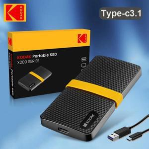 KODAK C타입 USB 3.1 외장 하드 드라이브, 휴대용 SSD 노트북 맥북용 솔리드 스테이트 X200, 128GB