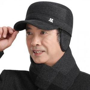 따뜻 중년남성 일체형 윈터 겨울모자 캡모자 신사모자