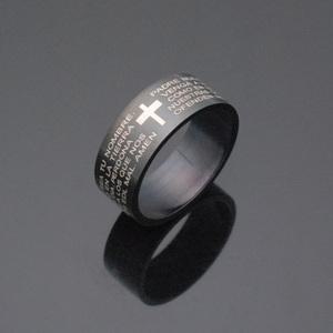 [골드러쉬] R207 패션링 남녀공용 빈티지 엔틱 커플링 검정스텐레스반지 8mm 십자가 남자반지