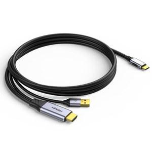 HDMI에서 USB C 어댑터 케이블 3.3피트 4K60HZ, HDMI 시스템에서 타입 모니터, 소스(노트북, PC, 스팀 데크 도크, PS4, PS5, XBOX 호환용)를 사용하여 USBC XREAL AIR, NREAL, 휴대용 모니터에 표시할 수 있습니다