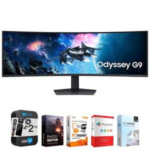 삼성제품 호환 49인치 오디세이 G9 G95C DQHD 240HZ 디스플레이 HDR 1000 커브드 게이밍 모니터 번들, 테크 스마트 USA 엘리트 스위트 18 표준 편집 소프트웨어 번들 + 1년 CPS 향상 보호