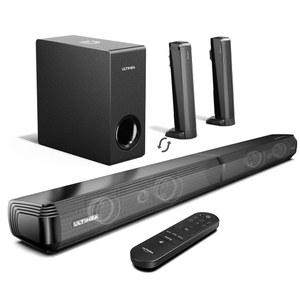 돌비 애트모스가 탑재된 스마트 TV용 ULTIMEA 4.1ch 사운드바, 서브우퍼가 2-in-1 블루투스 5.3 280W 피크 파워, 3가지 EQ 모드 TV 베이스 부스트, HDMI eARC, 아폴로 S60 탈착식 시리즈