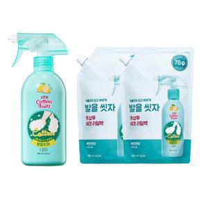 [기타] 발을씻자 온더바디 코튼풋 풋샴푸 레몬 510ml+레몬향 리필 500ml 2개
