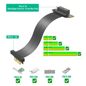 PCIE4.0 라이저 케이블 듀얼 90 도 직각 어댑터 고속 익스텐더 10cm PCIE X1 X4 익스텐션 케이블