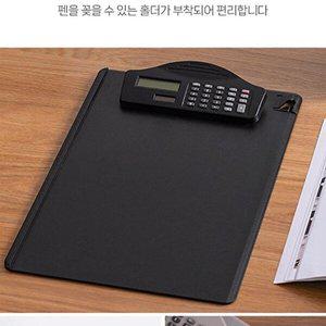 [브이와이][VCINJ471]그레이 가죽 보드 계산기 서류판 메모판 블랙 A4