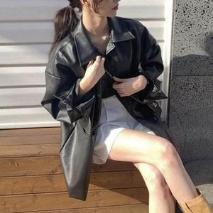 바이크자켓  여성라이더자켓 카라레더자켓 카라 (3jM7c)