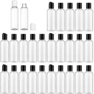 투명 플라스틱 빈 병 디스크 탑 캡 포함 여행용 리필 용기 샴푸 로션 크림 30ml 5 개