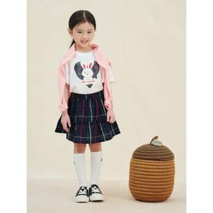 [BEANPOLE KIDS] 빙키 체크 반팔 스커트 상하 세트  아이보리 (BI5442G020)