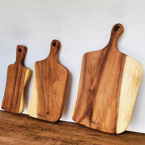 원목 도마 서빙 팅 우드 핸들 도마 중 40cm