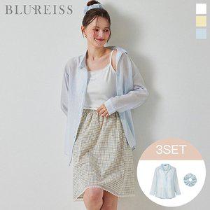 [블루레이스][3종SET]시스루블라우스+나시+슈슈_BI5M3BL5211