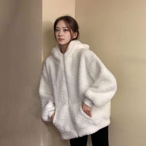 [오노마] ONM 결 화이트 후드티 뽀글이 후드집업 플리스자켓  28492771)