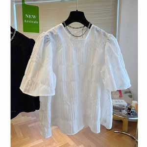 S/S)엘제이룩 링클 쉬폰 반팔 블라우스 2color