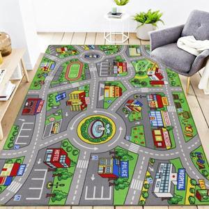 어린이 교통 도로 Playmat 깔개 빨 수있는 자동차지도 교육 학습 보육 카펫 놀이방 침실 장식 Alfombra