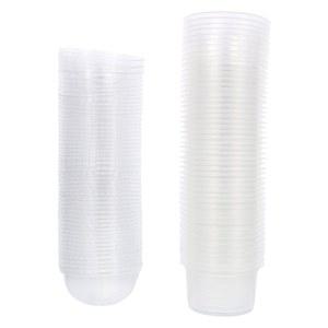 DESSERT CONTAINER DISPO WEDDING FOR WITH PARTY PLASTIC HOLE LIDS 250ML DIY 50PCS BBQ ACCESSORIES CLEAR CUPS