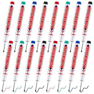 방수 딥 홀 마커 펜  긴 펜촉 헤드  목수 펜  다용도 목공 도구  블랙  블루  레드  화이트 잉크  20mm