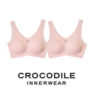 [크로커다일] 감탄브라 소프트핏 쉘론 V넥 패드일체형 브라2종 로즈베이지 C