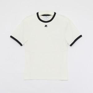 25SS 코트라스트 헤리티지 반팔 여성 티셔츠 125JTS017JS0203 0083