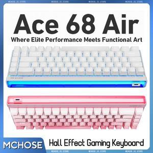 MCHOSE ACE 68 Air HE 게임용 키보드 홀 효과 스위치 지원 1kHz-8kHz 조정 가능한 폴링 속도 0.005mm RT 정