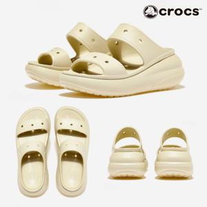 크록스정품 여성 발편한 쿠셔닝 여름 슬리퍼 키높이 샌들 6.5cm 베이지
