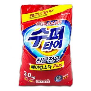 수퍼타이 세탁 분말세제 3kg 찬물전용 베이킹소다 플러스