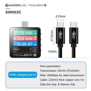 KM003C ChargerLAB POWER-Z USB PD3.1 프로토콜 PPS 50V 6A 범위 듀얼 Type-C 용량 테스터