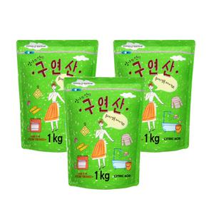 엄마의선택 구연산 세정제 지퍼백 1kg x3개