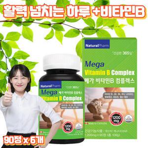 고함량 메가 비타민B 판토텐산 컴플렉스 비타민B군 비타비백 90정x6개