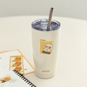 카카오프랜즈 춘식이 빨대 스텐 텀블러