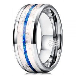 THREE KEYS JEWELRY 야광 텅스텐 반지 남성용 독특한 밴드 야광, 15, 메탈, 보석 없음