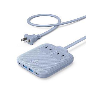 Anker Nano Charging Station (6-in-1, 67W) (USB 탭 멀티탭 AC 삽입구 2구 USB-C 2포트 USB-A 2포트 연장