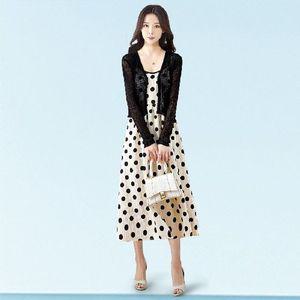 (삽)도트 민소매원피스+카디건(2종)