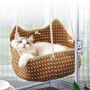 [기타]예펫 고양이 라탄 해먹 침대 창문