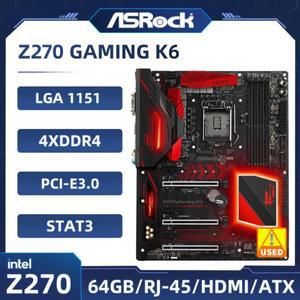 ASRock Z270 GAMING K6 인텔 Z270 1151 마더보드, 4 × DDR4 64GB 지지대 i7-6700 6500 7700 7300 6100 G44