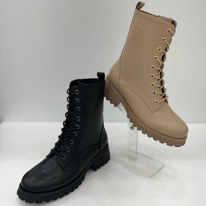 [탠디]X23508 여자 앵클 부츠 여성 소가죽 통굽 5CM 경량 워커부츠