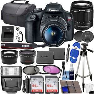 캐논 호환 EOS 호환 레벨 T7 DSLR 카메라 번들, EF S 18 55mm F /3.5 5.6은 II 렌즈 + 2p SanDisk 64GB 메모리 카드, 광각 렌즈, 망원 3p 필터 키트 액세서리 키트입니다